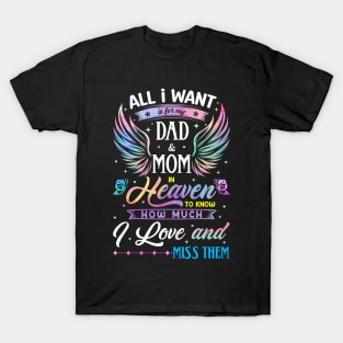 I Love and Miss Them Memorial Dad and Mom T-Shirt